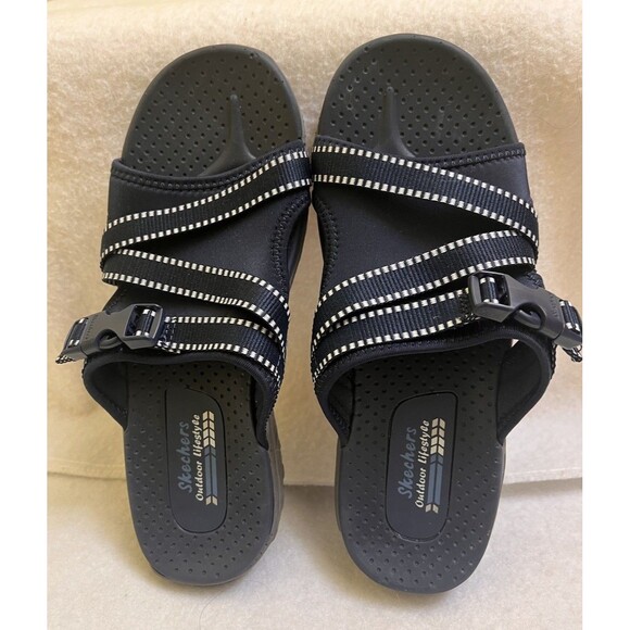 Skechers Shoes - NWOB SKECHERS Outdoor Lifestyle Ladies Perfect Planning Slide Reggae Navy Size 7